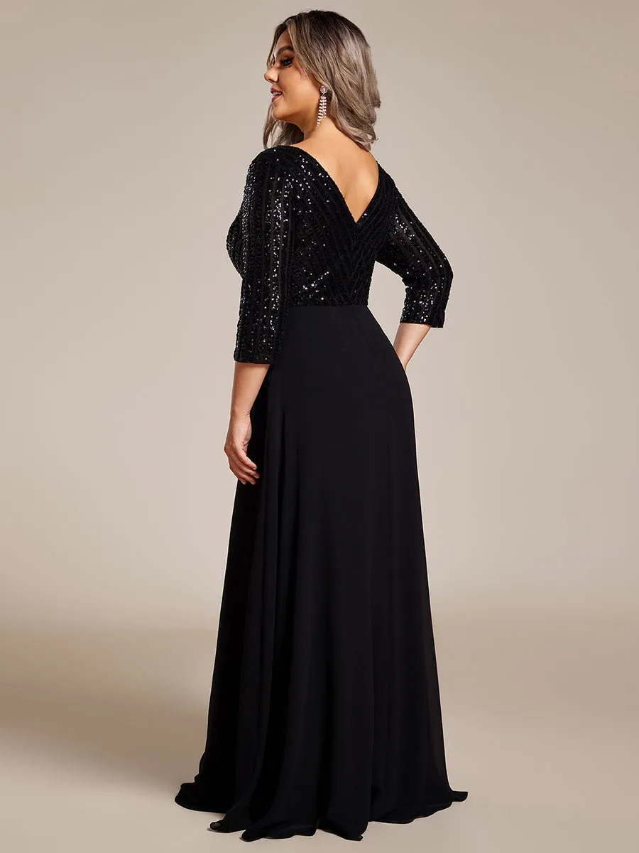 Yara black chiffon and sequin evening ball dress Express NZ Wide
