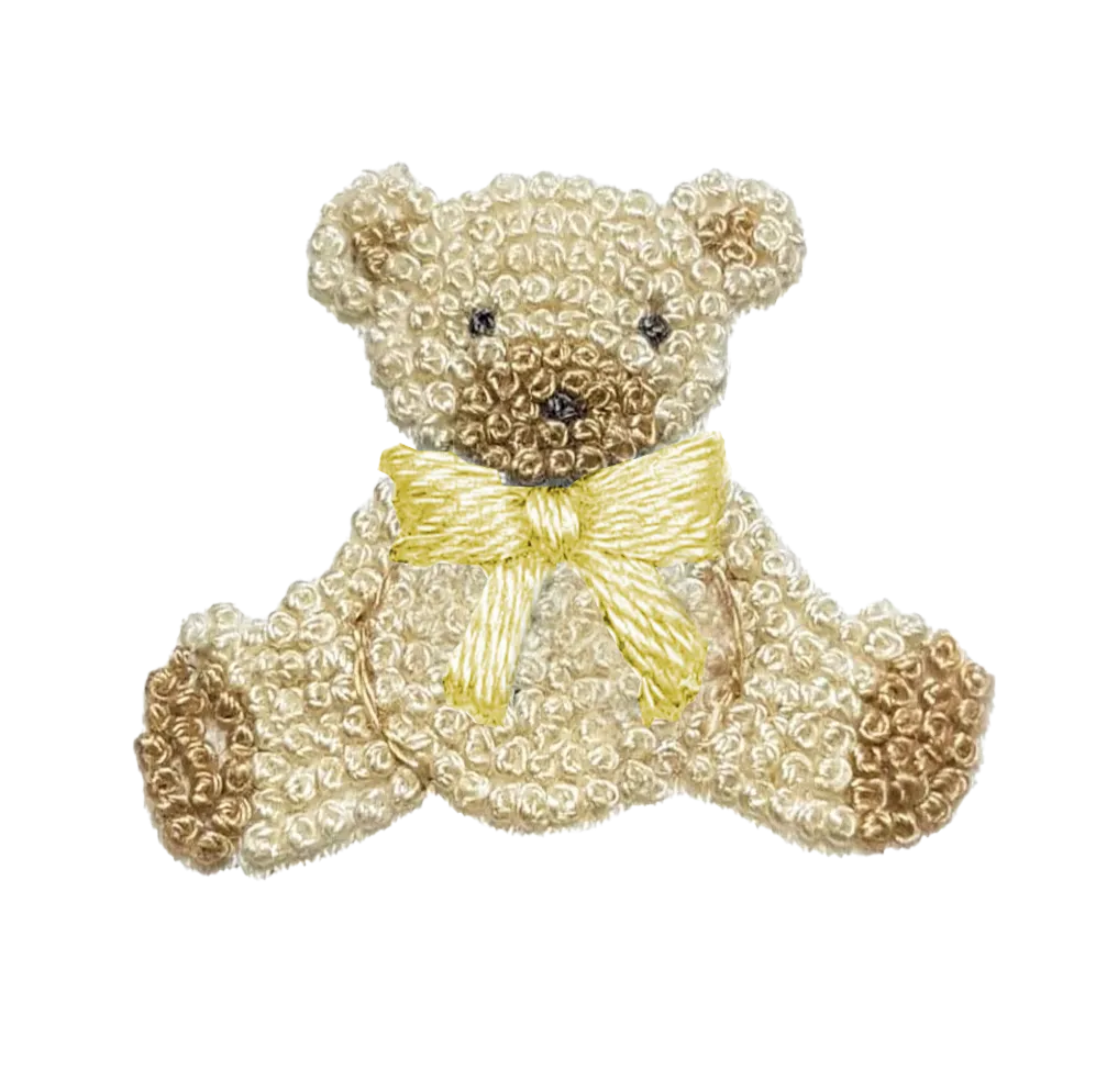 Yellow Teddy Bear Pima Baby Hat | White